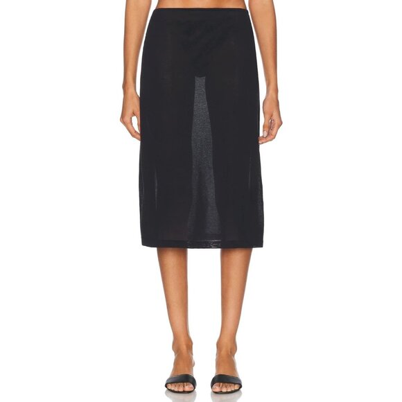 Ziah Dresses & Skirts - Ziah Sheer Knit Skirt in Black Midi